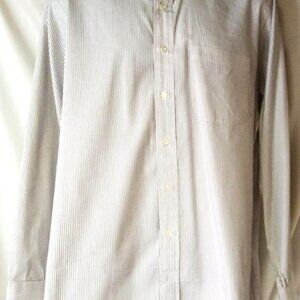 Men's White & Gray Striped Shirt 16 1/2 34/35